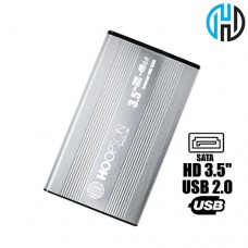 Case Gaveta Externa para HD Sata 3.5 USB 2.0 Hoopson CHD-004 Alumínio Prata